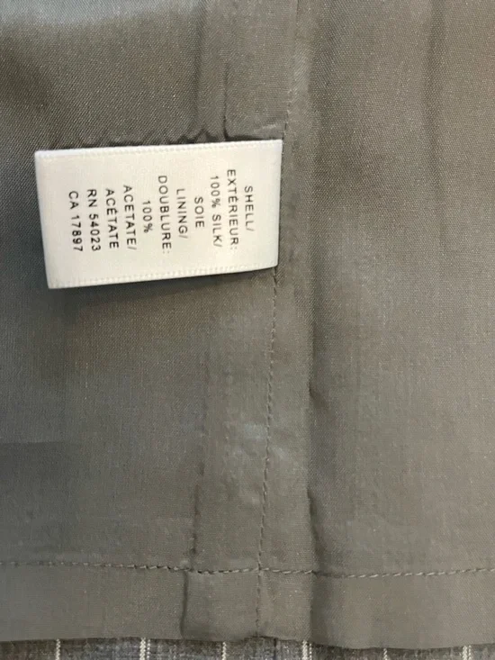 Silk Banana Republic Gray Pinstripe Pencil Skirt with Side Slit - Picture 2 of 5